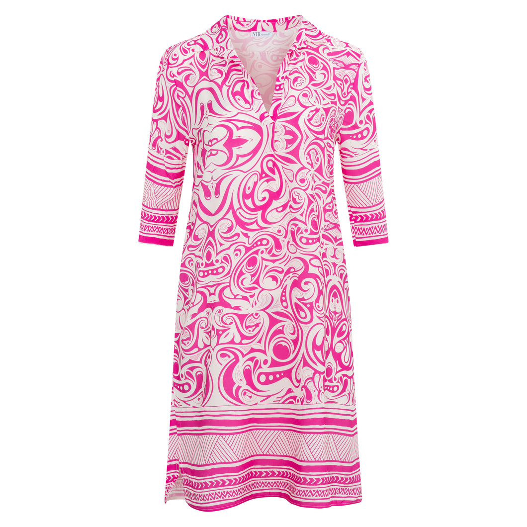 6401OR Kleid Ornament Druck