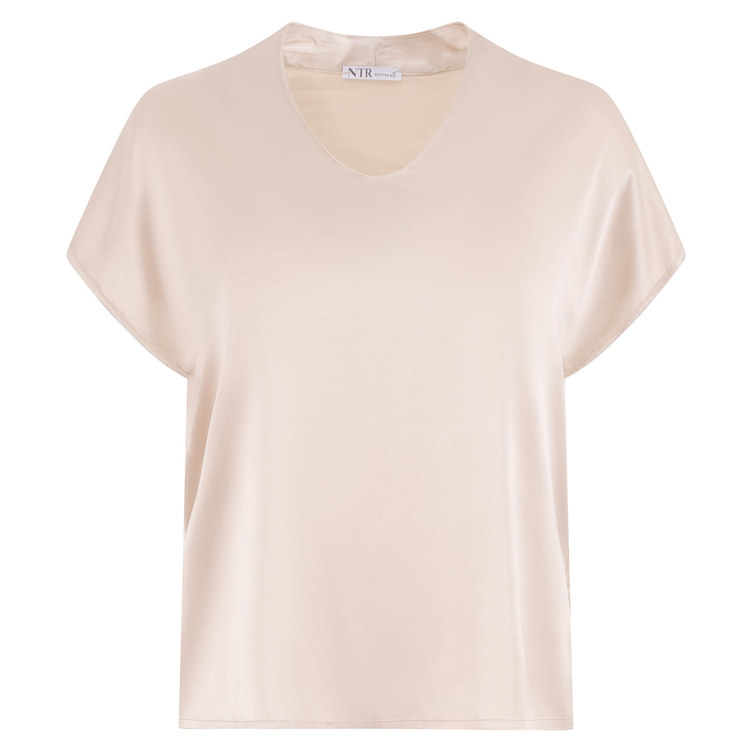 9312 Bluse V Viskose Satin Stretch