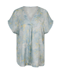 Lade das Bild in den Galerie-Viewer, 9322BL Bluse V Viskose Stretch Blumendruck
