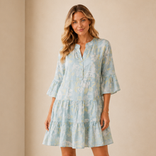 Lade das Bild in den Galerie-Viewer, 9324BL Tunika Gipsy Viskose Stretch Blumendruck
