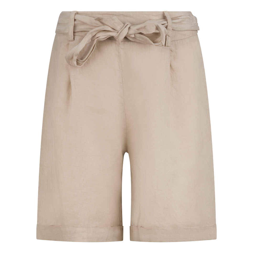 1205 Short mit Gürtel 100% Leinen