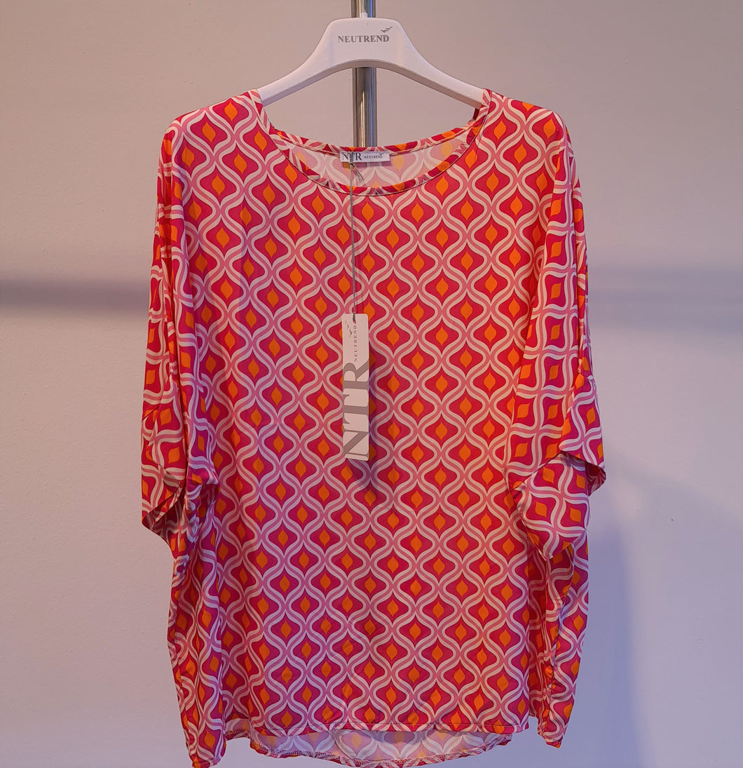 6201RE Blusenshirt Retrodruck pink