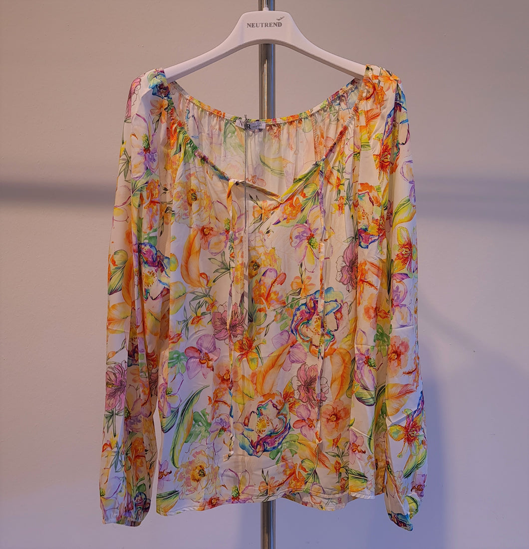 6301BL Bluse Blumendruck weiss