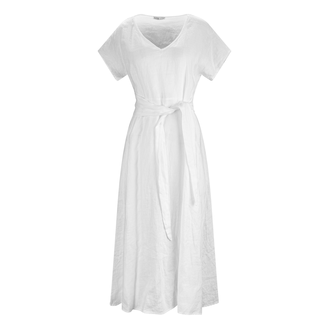 4211 Kleid mit Gürtel 100% Leinen