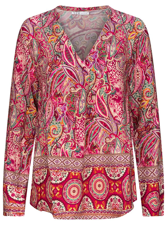 6304PA Bluse V Fuchsia