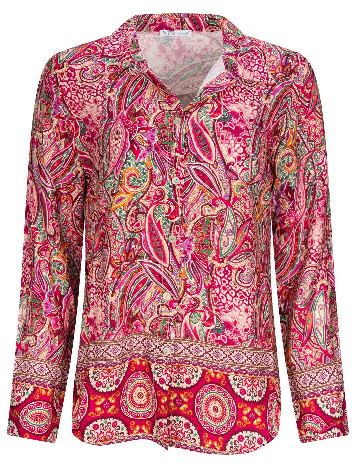 6306PA Bluse Hemdkragen fuchsia