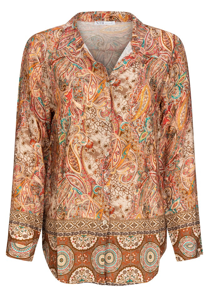 6306PA Bluse Hemdkragen karamell